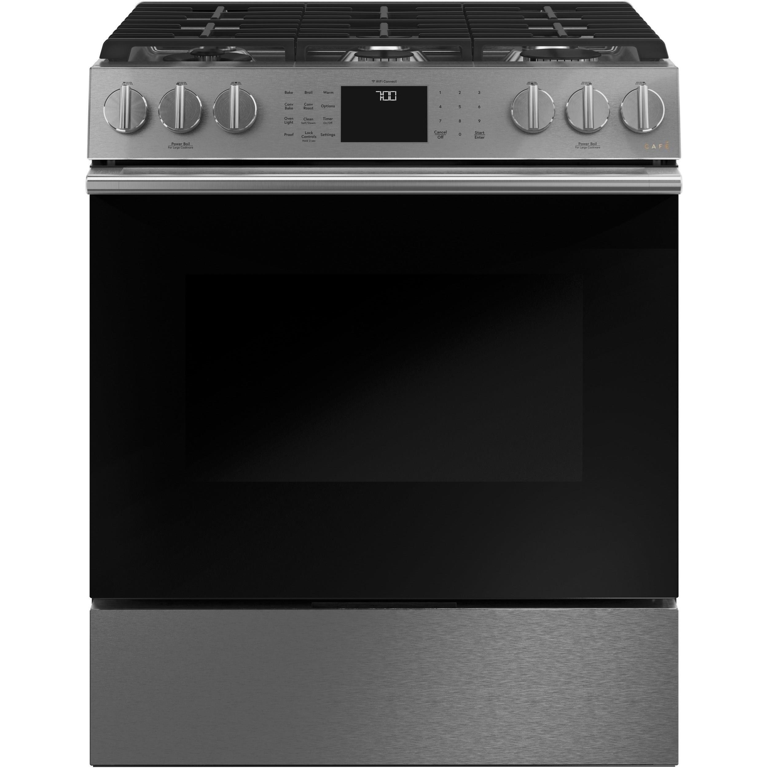 GE Appliances CGS700M2NS5 Cafe´™ 30" Smart SlideIn, FrontControl, Gas